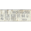 ORYGINAŁ LAMPA LEWA TYLNA TYŁ MERCEDES W124 1248200164