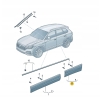 * NOWA CZARNA LISTWA DRZWI PRAWA TYŁ TYLNA VW TOURAEG III 18- 760854950D