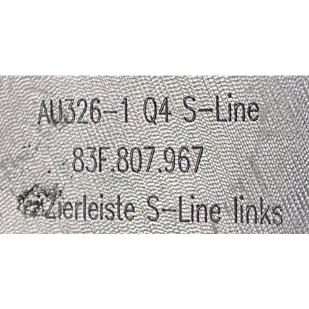 * AUDI Q3 II 19- S-LINE LEWA LISTWA ZDERZAKA TYŁ T94 CZARNA 83F807967