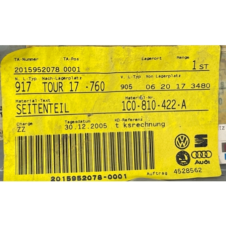 $ VW BEETLE 03-10 MOCOWANIE BŁOTNIKA PRAWE TYŁ