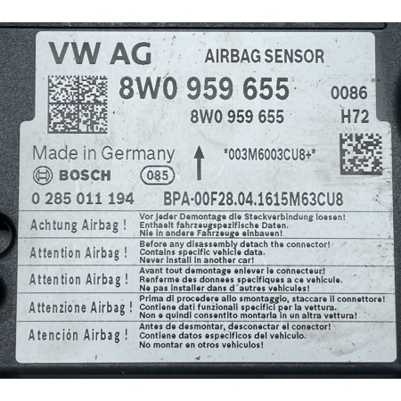 AUDI A4 B9 MODUŁ AIRBAG PODUSZEK 8W0959655 0285011194