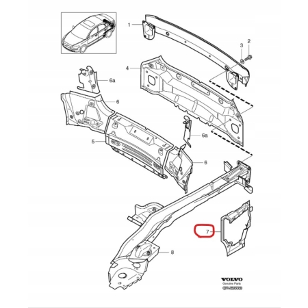 VOLVO S40 04-12 PANEL STELAŻ TYŁ BLACHA 30784004
