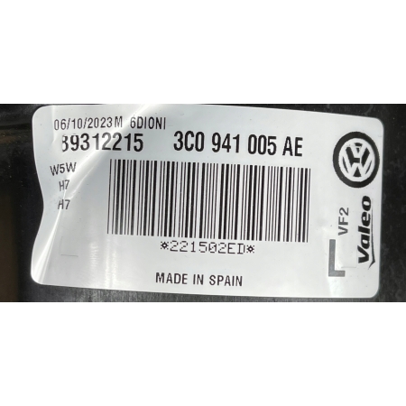 VALEO VW PASSAT B6 2006 - 2010 LAMPA LEWA 3C0941005AE 06.10.2023