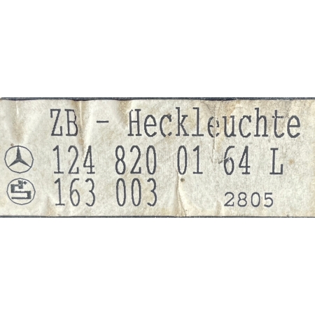 ORYGINAŁ LAMPA LEWA TYLNA TYŁ MERCEDES W124 1248200164