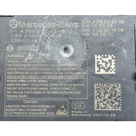 MERCEDES C-KLASA 206 MODUŁ SENSOR AIRBAG PODUSZEK POWIETRZNYCH A2069004316