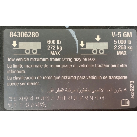 P1 CHEVROLET TRAVERSE II 2017 - HAK HOLOWNICZY 84306280 84273972