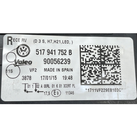 VW GOLF SPORTSVAN LAMPA PRAWA PRZÓD PRZEDNIA XENON 517941752B