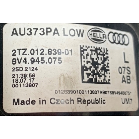 AUDI A3 8V SPORTBACK LIFT LAMPA LEWA TYŁ TYLNA KLAPY 8V4945075 18.07.17