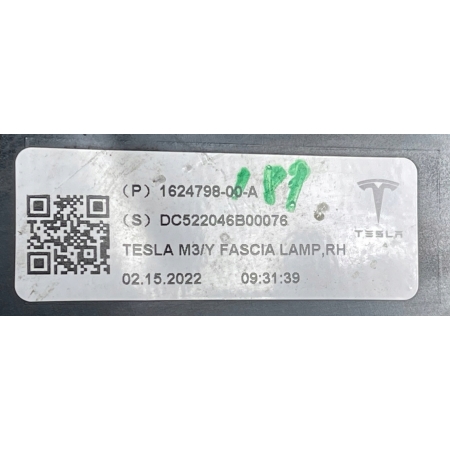 TESLA MODEL 3 Y HALOGEN PRAWY LED PRZÓD 1624798-00-A