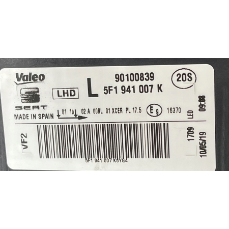 SEAT LEON III LIFT LAMPA LEWA PRZÓD FULL LED 5F1941007K