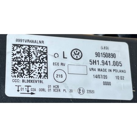 G8-10 VW GOLF 8 VIII 2019 - LAMPA LEWA PRZÓD FULL LED 5H1941005 14.07.20