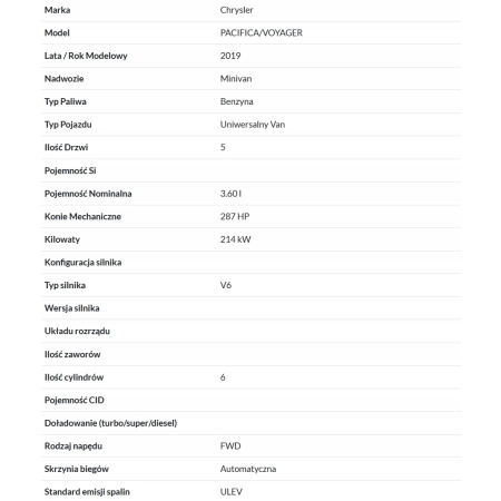 U7 CHRYSLER PACIFICA 16- 3.6 LEWE WYGŁUSZENIE IZOLACJA PODŁOGI 68225729A