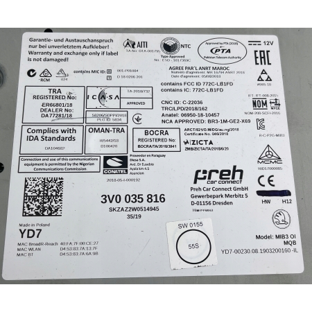 VW SKODA STEROWNIK MMI NAWIGACJA 3V0035816