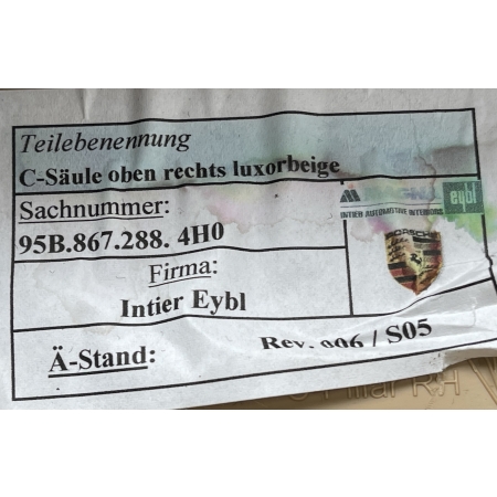 B1 PORSCHE MACAN S 2015 OSŁONA SŁUPKA C PRAWA 95B867288