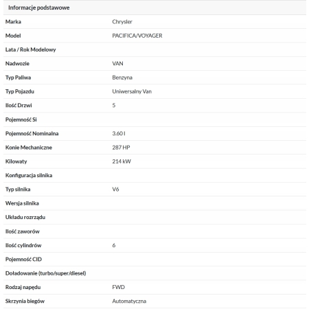 U8 CHRYSLER PACIFICA II 16- BELKA ZDERZAKA TYŁ WZMOCNIENIE 68227673AB