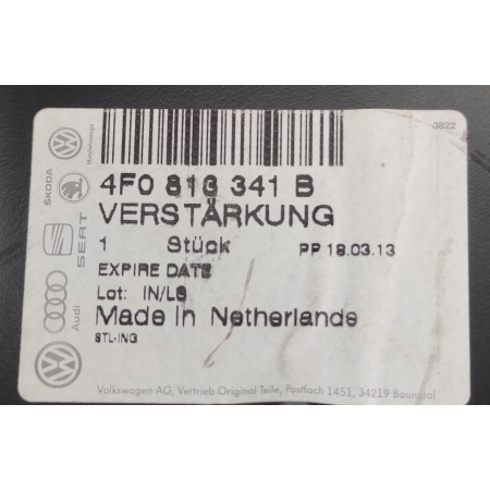 $ AUDI A6 C6 SEDAN PAS TYŁ WZMOCNIENIE 4F0813341B