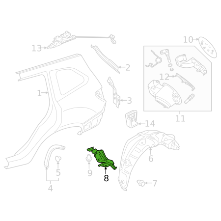 SUBARU FORESTER SJ 2022 - OSŁONA NADKOLA LEWA TYŁ DEFLEKTOR 96072SJ050