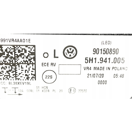 LAMPA PRZÓD LEWA VW GOLF VIII 8 FULL LED 5H1941005 ORYGINAŁ