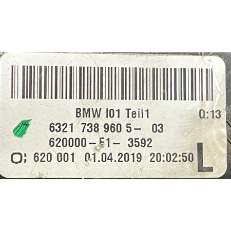 BMW I01 I3 LAMPA LEWA TYLNA TYŁ 7389605