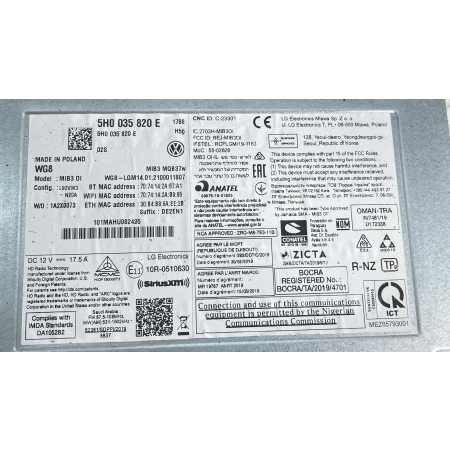 VW MIB STEROWNIK MMI NAWIGACJA 5H0035820E