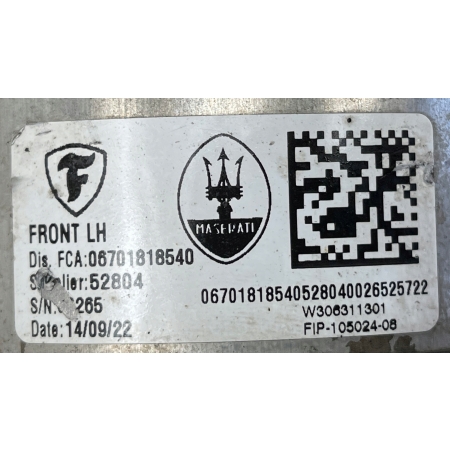 MASERATI GRECALE AMORTYZATOR LEWY PRZÓD 7235821604 06701818540 14.09.22