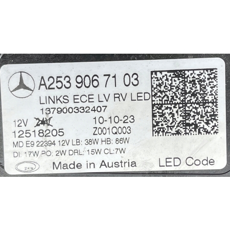 MERCEDES GLC W253 LIFT LAMPA LEWA PRZÓD FULL LED A2539067103 02.11.23