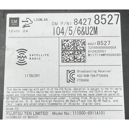 O2 CADILLAC ESCALADE IV 2014 - MODUŁ STEROWNIK RADIA 84278527