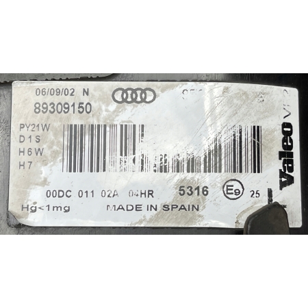 AUDI A4 B6 LAMPA LEWA PRZÓD PRZEDNIA XENON 89309150