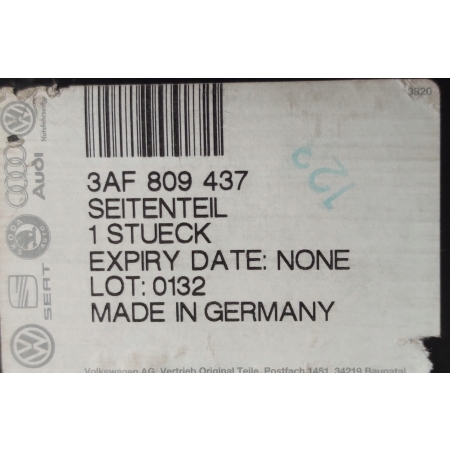 $ VW PASSAT B7 WZMOCNIENIE SŁUPKA LEWE 3AF809437