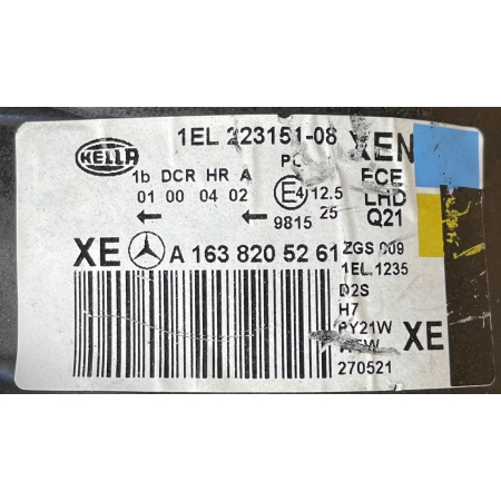 MERCEDES ML W163 163 LIFT LAMPA XENON PRAWA KOMPLETNA A1638205261