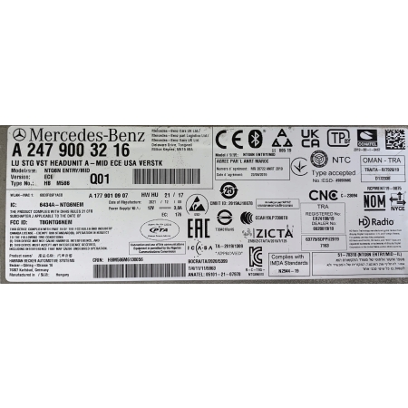 MERCEDES W118 CLA RADIO NAWIGACJA A2479003216