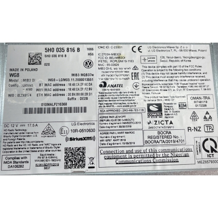VW MIB STEROWNIK MMI NAWIGACJA 5H0035816B