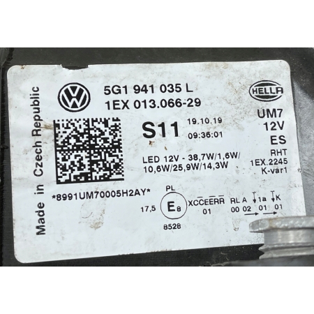 VW GOLF VII LIFT 2016 - LAMPA LEWA PRZÓD PRZEDNIA FULL LED 5G1941035L