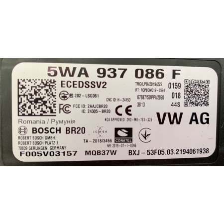 STEROWNIK MODUŁ KOMFORTU AUDI VW 5WA937086F