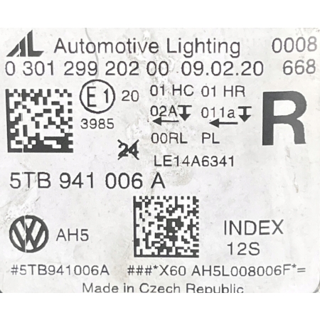 VW TOURAN 5TB 15- LAMPA PRAWA PRZÓD 5TB941006A