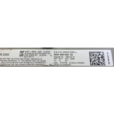 WYŚWIETLACZ MONITOR BMW 3 G20 G21 9841821