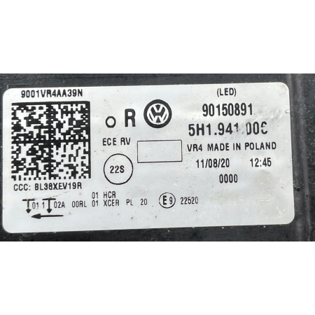 G8-13 VW GOLF 8 VIII 2019 - LAMPA PRAWA PRZÓD FULL LED 5H1941006 11.08.20