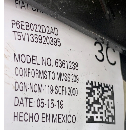 U7 CHRYSLER PACIFICA II 16- PAS BEZPIECZEŃSTWA TYŁ ŚRODKOWY 6EB022D2AD