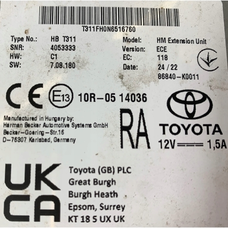 P4 TOYOTA RAV4 RAV-4 V 5 2020 - STEROWNIK NAWIGACJI MODUŁ 86840-K0011