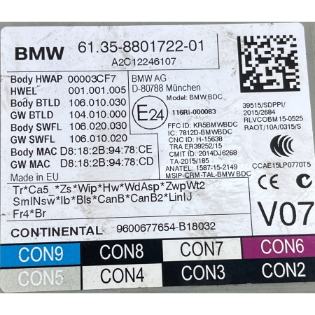 M60 MODUŁ STEROWNIK BDC FEM BMW X1 F48 8801722