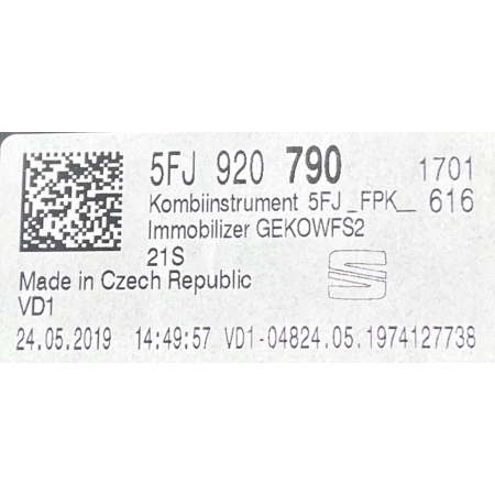 SEAT TARRACO LICZNIK ZEGAR VIRTUAL 5FJ920790