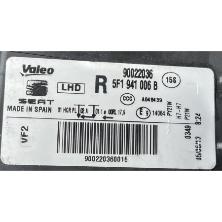 SEAT LEON III 3  LAMPA PRAWA PRZÓD REFLEKTOR 5F1941006B 05.06.13