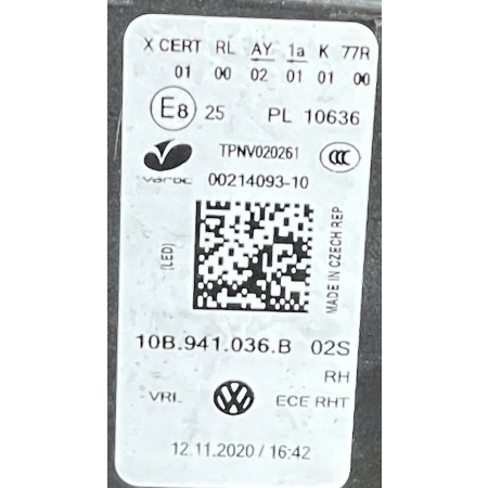VW ID3 ID.3 LAMPA PRAWA FULL LED 10B941036B