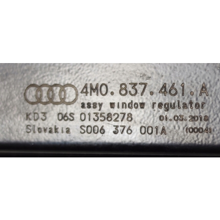 MECHANIZM SZYBY LEWY PRZÓD AUDI Q7 4M 4M0837461A
