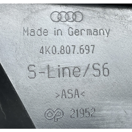 AUDI A6 C8 4K0 S6 S-LINE  ŚLIZG KRATKA ZDERZAKA LEWY PRZÓD 4K0807697