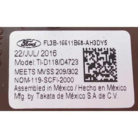 U6 FORD F150 2015- PAS BEZPIECZEŃSTWA LEWY PRAWY TYŁ FL3B-16611B68-A