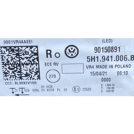 G8-2 VW GOLF 8 VIII 2019 - LAMPA PRAWA PRZÓD FULL LED 5H1941006B 15.04.21