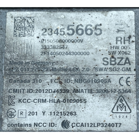 P9 GMC YUKON XL IV 2015 - RADAR SENSOR MARTWE POLE TYŁ PRAWY 23455665