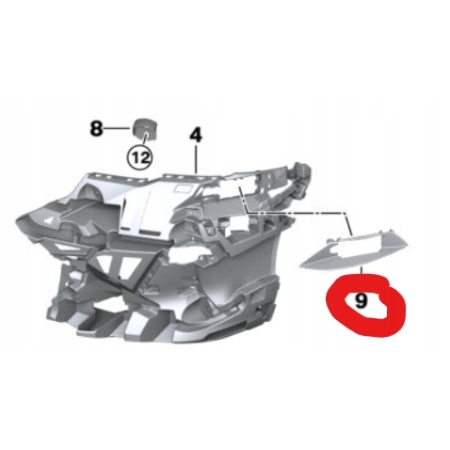 BMW 5 G60 G61 ŚLIZG WSPORNIK MOCOWANIE PRZÓD PRAWE 8084696