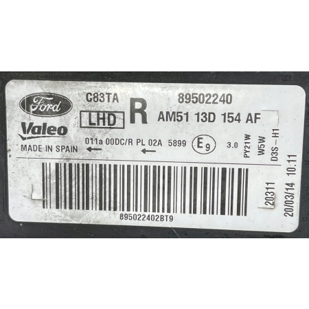 FORD C-MAX MK2 LAMPA PRAWA PRZÓD PRZEDNIA XENON AM51-13D154-AF